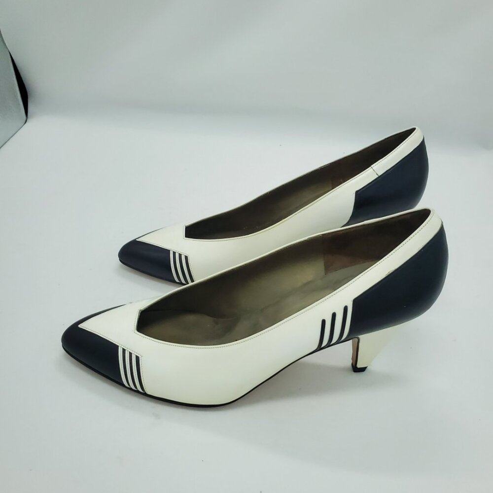 Vintage Amalfi White Leather Heels woman size 7